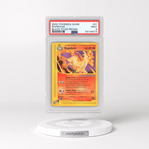 2002 Pokémon Game Promo #51 Rapidash - Black Star-Pokemon Center NY (PSA 9 MINT)