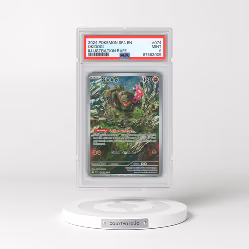 2024 Pokémon Sfa EN-Shrouded Fable #074 Okidogi - Illustration Rare (PSA 9 MINT)