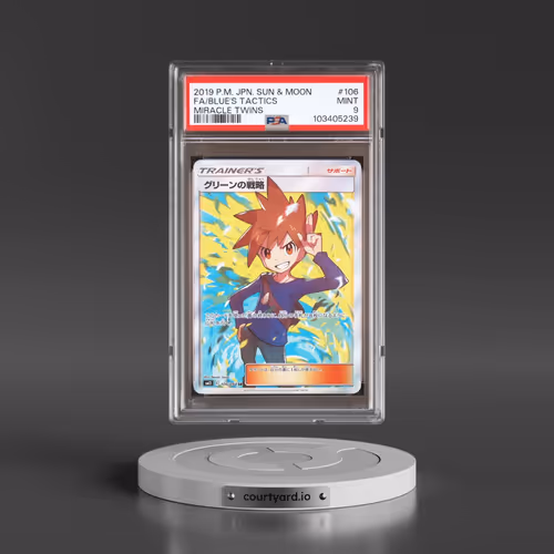 2019 Pokémon Sun & Moon Miracle Twins #106 Blue's Tactics - Full Art (PSA 9 MINT)