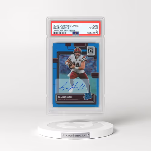 2022 Panini Donruss Optic #205 Sam Howell - Autograph-Blue (PSA 10 GEM MINT)