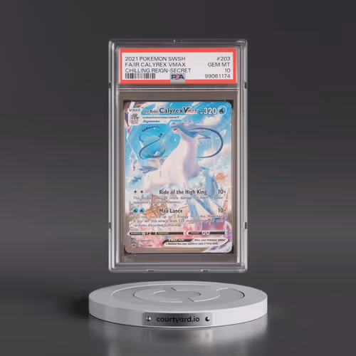 2021 Pokémon Sword & Shield Chilling Reign #203 Ice Rider Calyrex Vmax - Full Art Secret (PSA 10 GEM