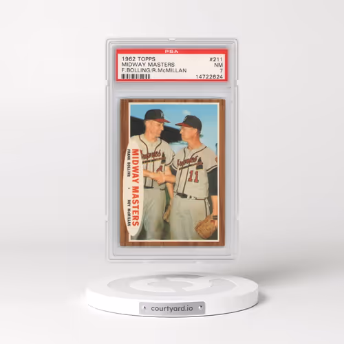 1962 Topps #211 Midway Masters - F.Bolling/R.McMillan (PSA 7 NM)