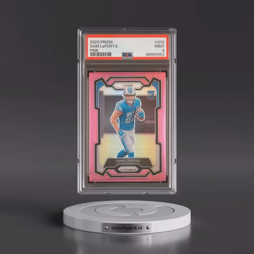 2023 Panini Prizm #332 Sam LaPorta - Pink Prizm (PSA 9 MINT)