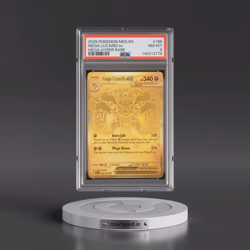 2025 Pokémon Meg EN-Mega Evolution #188 Mega Lucario EX - Holo Mega Hyper Rare (PSA 8 NM-MT)