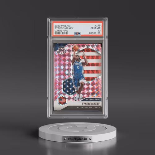 2020 Panini Mosaic #259 Tyrese Maxey - Camo Pink (PSA 10 GEM MINT)