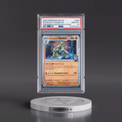 2025 Pokémon Dri EN-Destined Rivals #096 Team Rocket's Tyranitar - Pokemon Center Exclusive (PSA 10