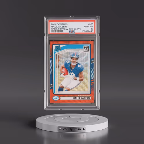 2024 Panini Donruss #383 Malik Nabers - Optic Preview-Red Wave (PSA 10 GEM MINT)