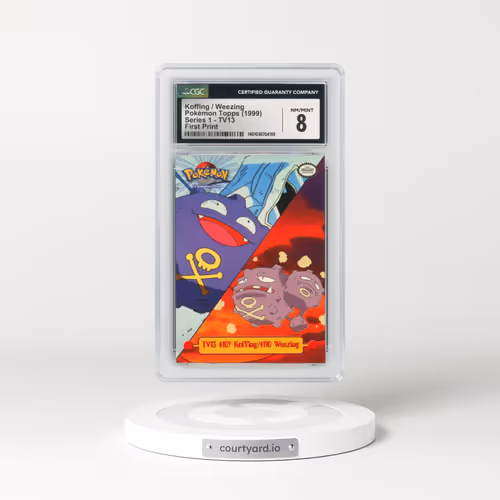 1999 Series 1 (Oval Nintendo Seal) #TV13 No.107 Koffing/No.110 Weezing - First Print (Blue Topps Logo) (CGC 8 NM-MT)