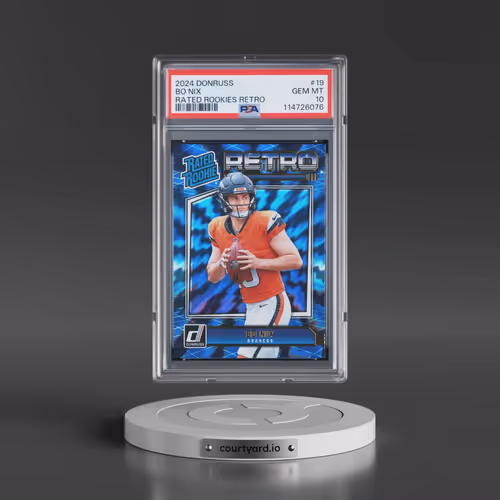 2024 Panini Donruss Rated Rookies Retro #19 Bo Nix (PSA 10 GEM MINT)