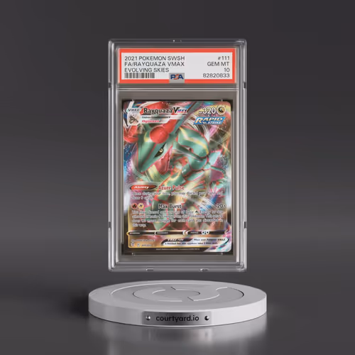 2021 Pokémon Sword & Shield Evolving Skies #111 Rayquaza Vmax - Full Art (PSA 10 GEM MINT)