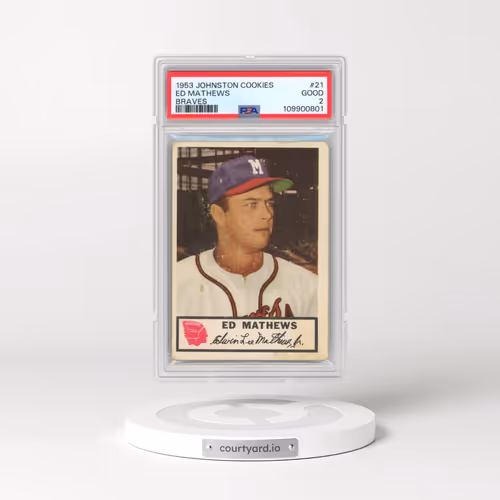 1953 Johnston Cookies Braves #21 Ed Mathews (PSA 2 GOOD)