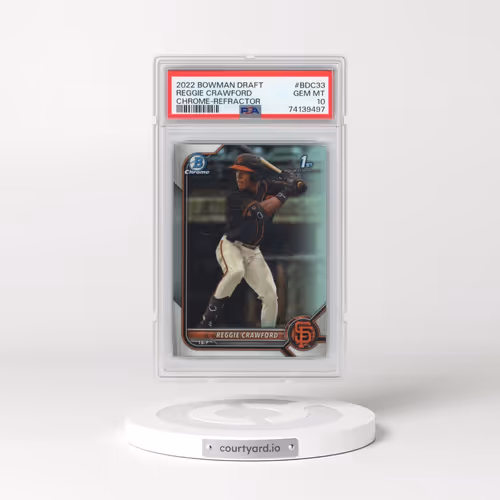 2022 Bowman Draft #BDC33 Reggie Crawford - Chrome-Refractor (PSA 10 GEM MINT)