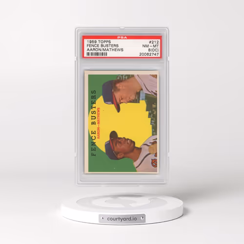 1959 Topps #212 Fence Busters - Aaron/Mathews (PSA 8 NM-MT)