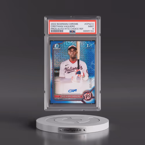 2022 Bowman Chrome Prospect Autographs #CPACV Cristhian Vaquero - Hta Choice Refractor (PSA 9 MINT)