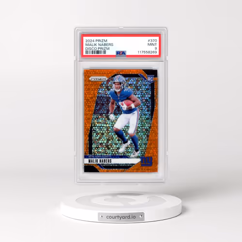 2024 Panini Prizm #370 Malik Nabers - Disco Prizm (PSA 9 MINT)
