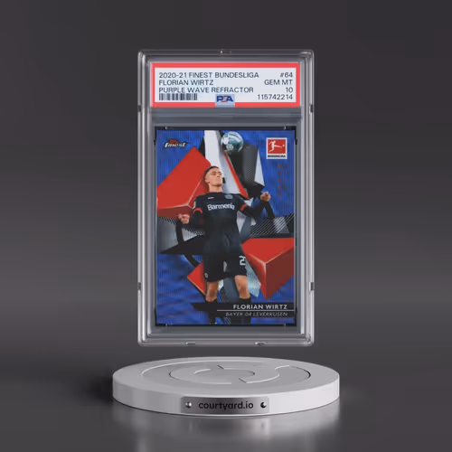 2020 Topps Finest Bundesliga #64 Florian Wirtz - Purple Wave Refractor (PSA 10 GEM MINT)
