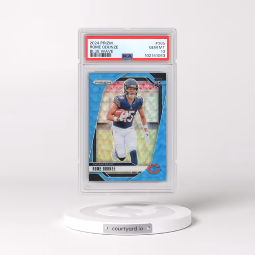 2024 Panini Prizm #385 Rome Odunze - Blue Wave (PSA 10 GEM MINT)