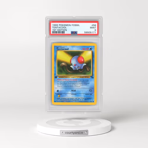 1999 Pokémon Fossil #56 Tentacool - 1st Edition (PSA 9 MINT)