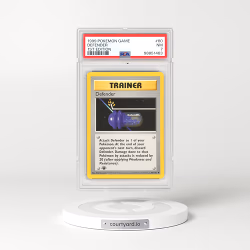 1999 Pokémon Game #80 Defender - 1st Edition (PSA 7 NM)