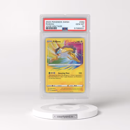 2020 Pokémon Sword & Shield Vivid Voltage #050 Raikou (PSA 10 GEM MINT)