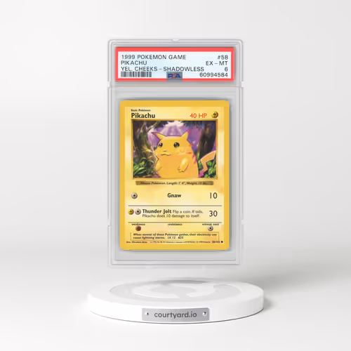 1999 Pokémon Game #58 Pikachu - Shadowless Yellow Cheeks (PSA 6 EX-MT)
