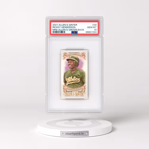 2021 Topps Allen & Ginter #30 Rickey Henderson - Mini-Allen & Ginter Back (PSA 10 GEM MINT)