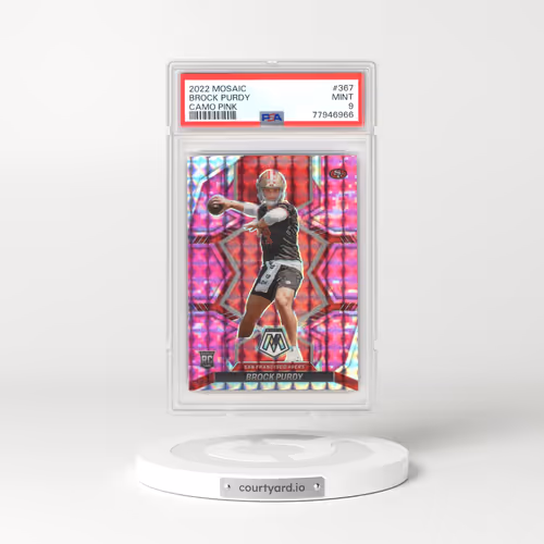 2022 Panini Mosaic #367 Brock Purdy - Camo Pink (PSA 9 MINT)