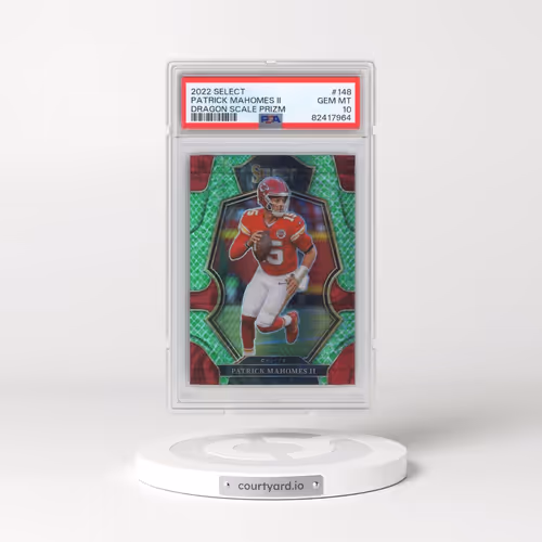2022 Panini Select #148 Patrick Mahomes II - Dragon Scale Prizm (PSA 10 GEM MINT)