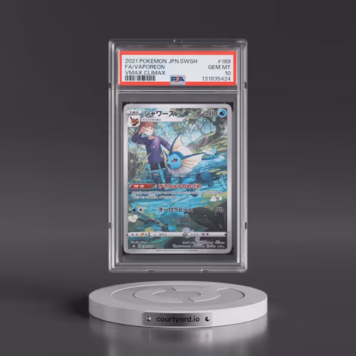 2021 Pokémon Sword & Shield Vmax Climax #189 Vaporeon - Full Art (PSA 10 GEM MINT)