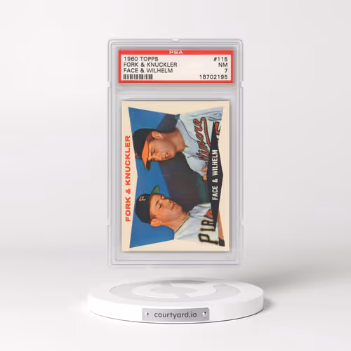 1960 Topps #115 Fork & Knuckler - Face & Wilhelm (PSA 7 NM)