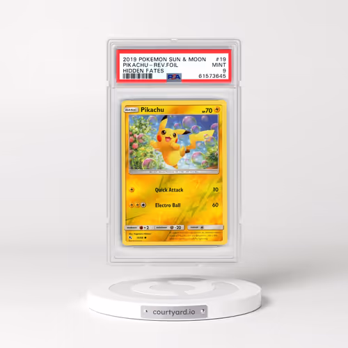 2019 Pokémon Sun & Moon Hidden Fates #19 Pikachu - Reverse Foil (PSA 9 MINT)
