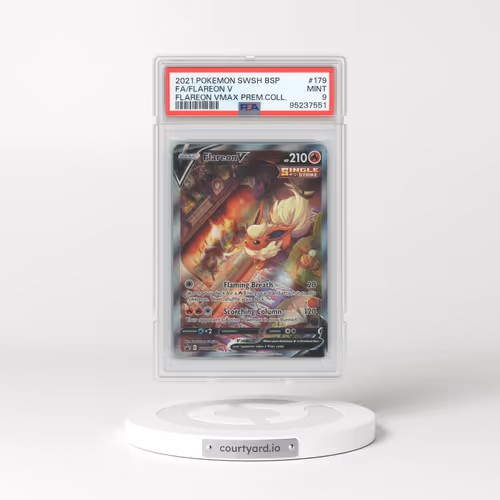2021 Pokémon Swsh Black Star Promo #179 Flareon V - Holo Full Art Flareon Vmax Premium Collection (PSA 9 MINT)