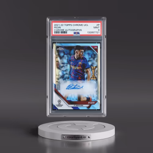 2021 Topps Chrome UEFA Champions League Chrome Autographs #P Pedri (PSA 9 MINT)