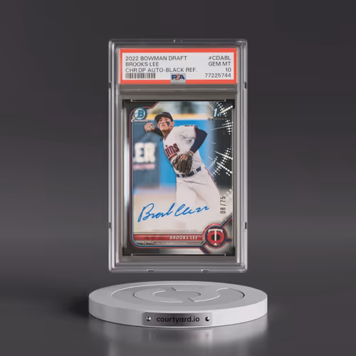 2022 Bowman Draft Chrome Draft Pick Autographs #CDABL Brooks Lee - Black Refractor (PSA 10 GEM MINT)