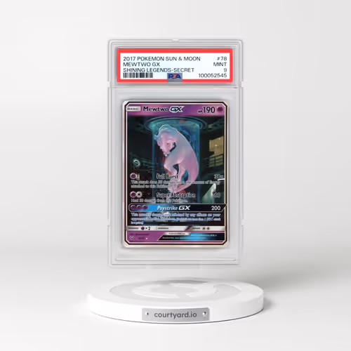 2017 Pokémon Sun & Moon Shining Legends #78 Mewtwo GX - Holo Secret (PSA 9 MINT)