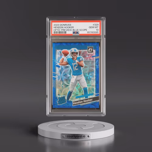 2023 Panini Donruss #329 Hendon Hooker - Optic Preview-Blue Scope (PSA 10 GEM MINT)