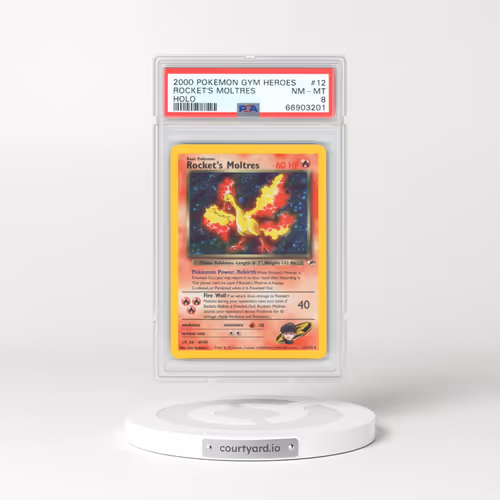 2000 Gym Heroes #12 Rocket's Moltres - Holo (PSA 8 NM-MT)