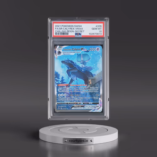 2021 Pokémon Sword & Shield Chilling Reign #205 Shadow Rider Calyrex Vmax - Full Art Secret (PSA 10