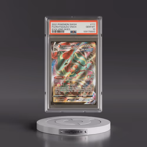 2021 Pokémon Sword & Shield Evolving Skies #111 Rayquaza Vmax - Full Art (PSA 10 GEM MINT)