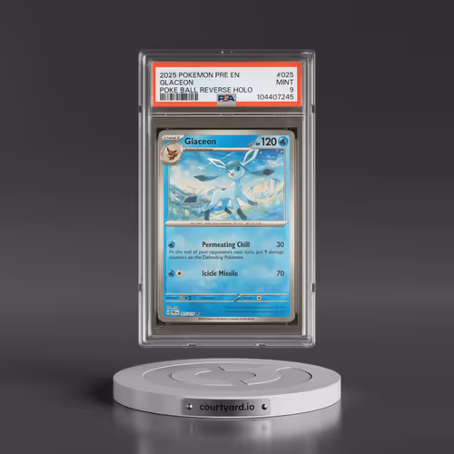 2025 Pokémon Pre EN-Prismatic Evolutions #025 Glaceon - Reverse Holo Poke Ball (PSA 9 MINT)