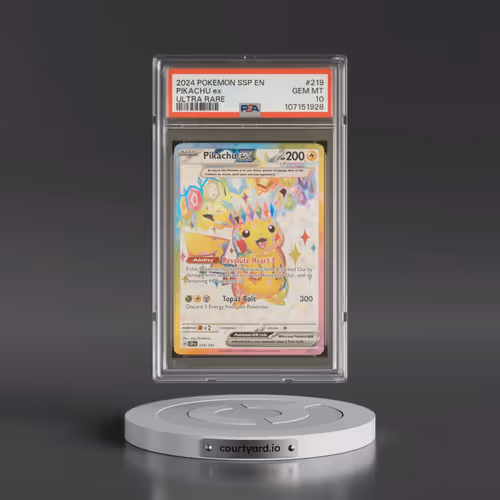 2024 Pokémon Ssp EN-Surging Sparks #219 Pikachu EX - Holo Ultra Rare (PSA 10 GEM MINT)