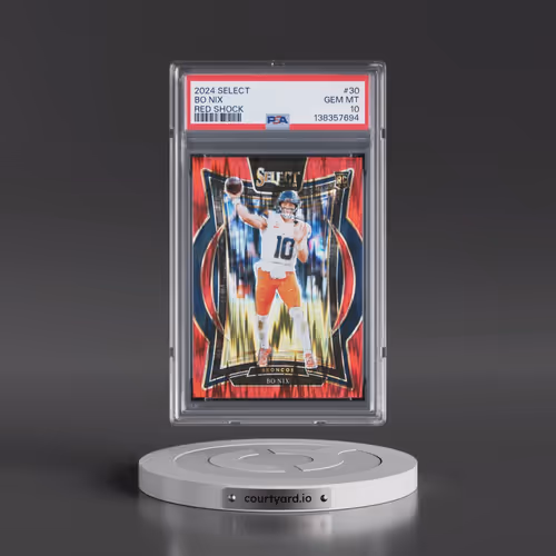 2024 Panini Select #30 Bo Nix - Red Shock (PSA 10 GEM MINT)