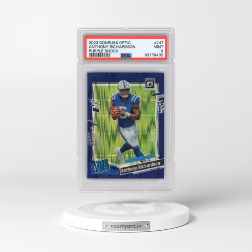 2023 Panini Donruss Optic #247 Anthony Richardson - Purple Shock (PSA 9 MINT)