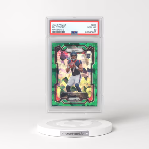2023 Panini Prizm #339 CJ Stroud - Green Ice (PSA 10 GEM MINT)