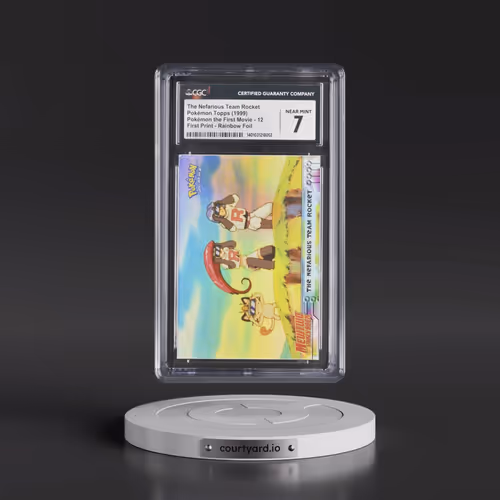 1999 Pokémon the First Movie #12 The Nefarious Team Rocket - First Print (Blue Topps Logo) Rainbow F