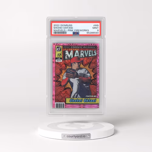 2022 Panini Donruss Marvels #M9 Shohei Ohtani - Pink Fireworks (PSA 9 MINT)