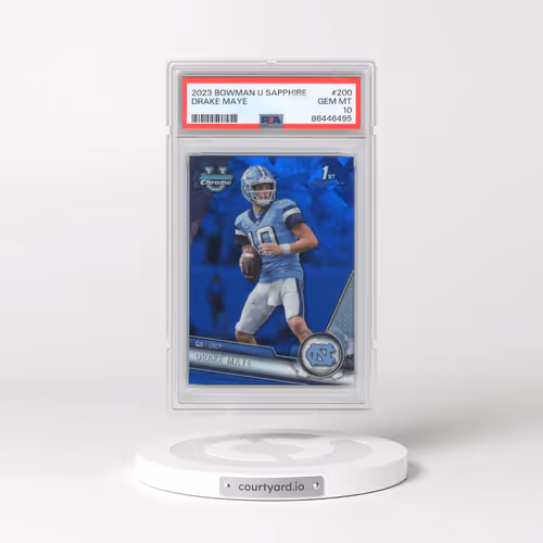 2023 Bowman University Chrome Sapphire #200 Drake Maye (PSA 10 GEM MINT)
