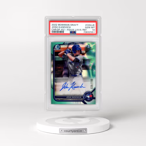 2022 Bowman Draft Chrome Draft Pick Autographs #CDAJK Josh Kasevich - Aqua Lava Refractor (PSA 10 GEM MINT)