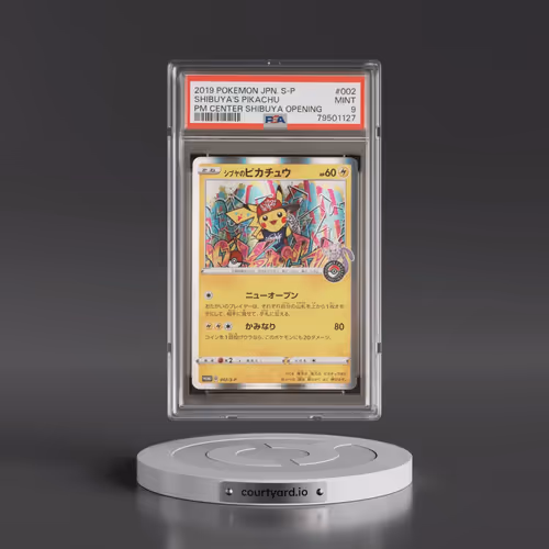2019 Pokémon S Promo #002 Shibuya's Pikachu - Pokemon Center Shibuya Opening (PSA 9 MINT)