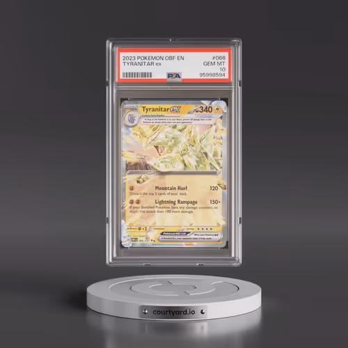 2023 Pokémon Obf EN-Obsidian Flames #066 Tyranitar EX - Holo (PSA 10 GEM MINT)